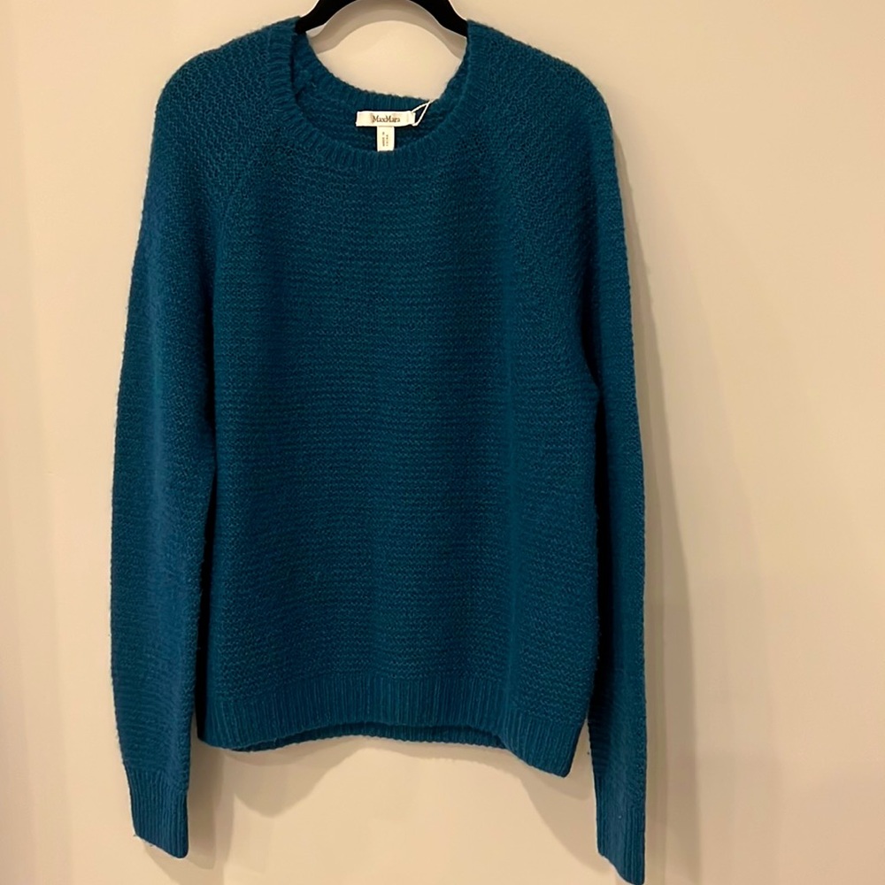 MaxMara Gazza Sweater In Turquoise cashmere